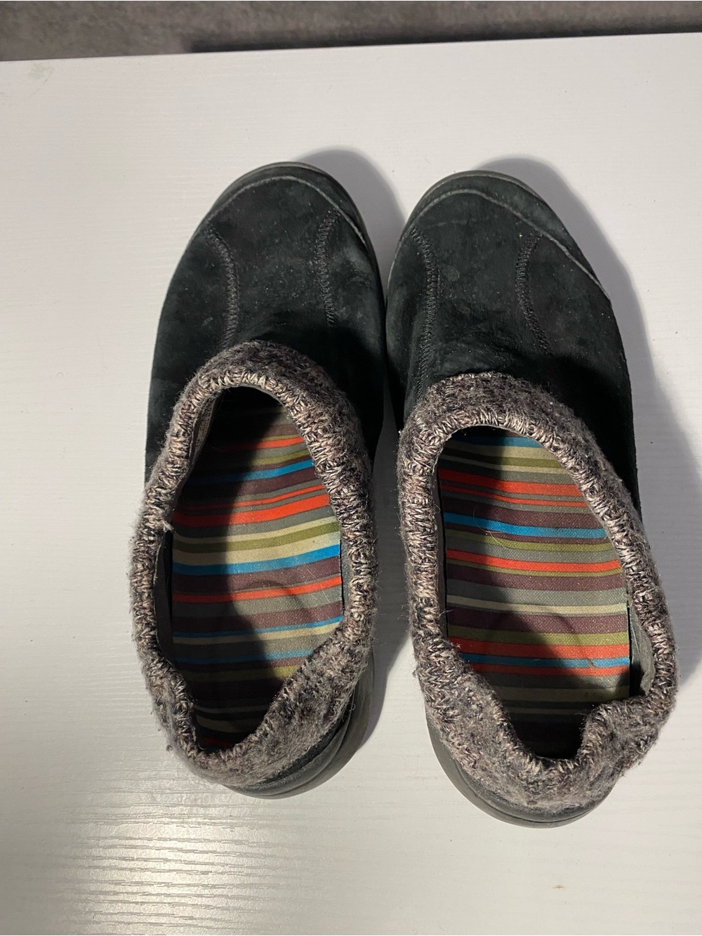Dansko Womens Black Suede Knit Collar Clogs Mules Size 39 US 8.5 Slip Resistant - Picture 4 of 8